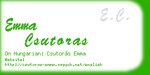 emma csutoras business card